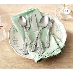 Pioneer Woman Agatha Satin 20 Piece Flatware Set - TWO FULL SETS (40 Pcs Total)